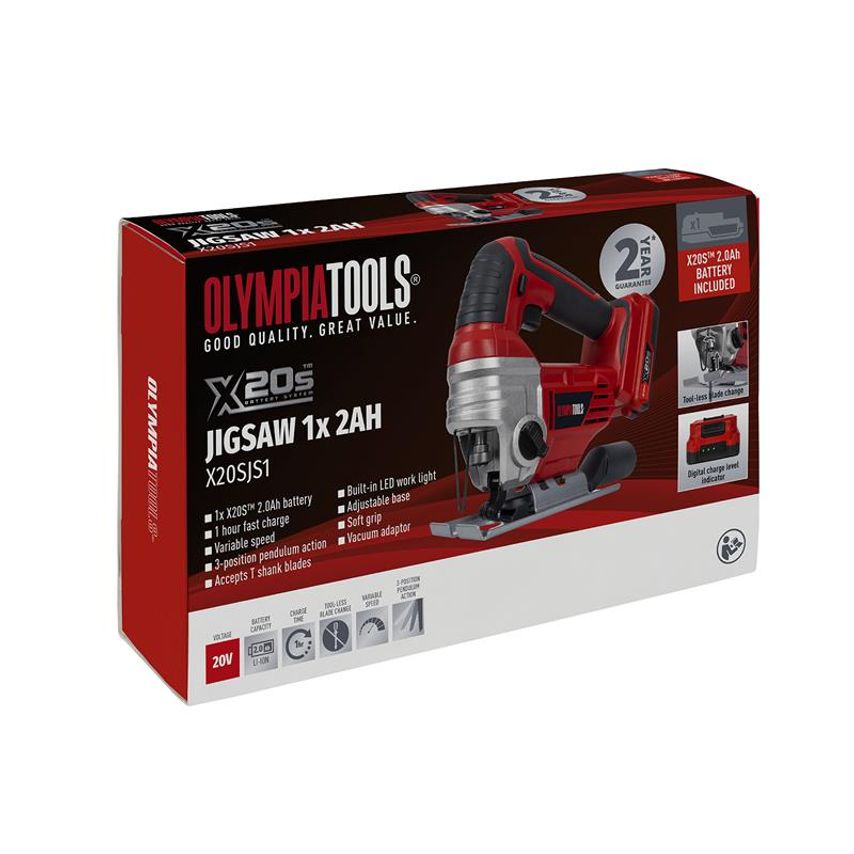 X20S Jigsaw 20V 1 x 2.0Ah Li-ion OLPX20SJS1