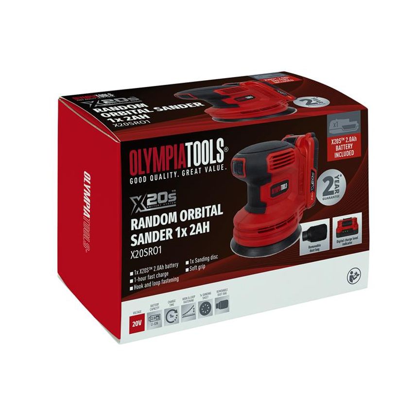X20S Random Orbital Sander 20V 1 x 2.0Ah Li-ion OLPX20SRO1