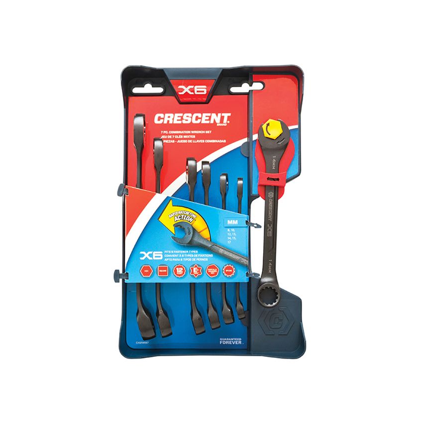 X6 Open End Ratcheting Spanner Set, 7 Piece CRECX6RWM7