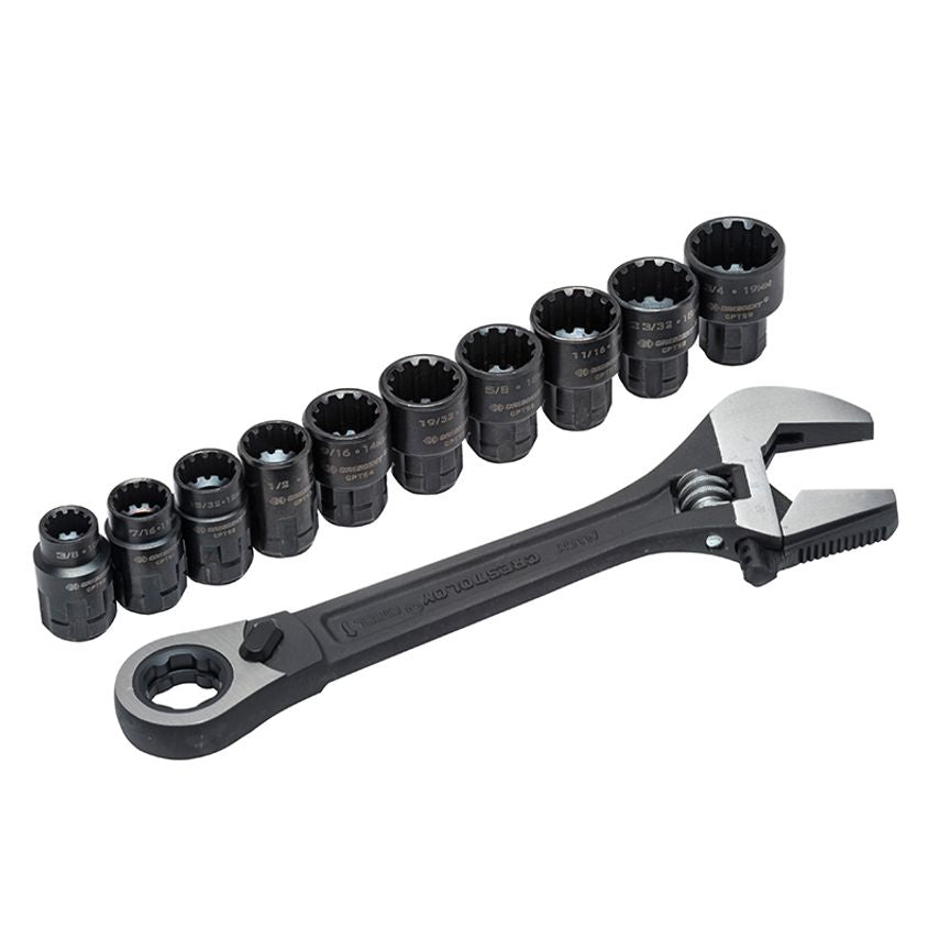 X6 Pass-Thru Adjustable Wrench Set, 11 Piece CRECPTAW8
