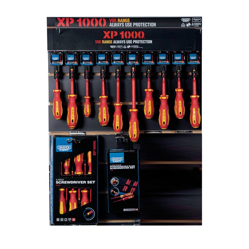 XP1000 VDE Screwdriver Profile for Slat Wall and Toolbar 34 Piece