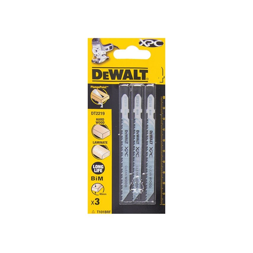 XPC Bi-Metal Wood Jigsaw Blades Pack of 3 T101BRF DEWDT2219QZ