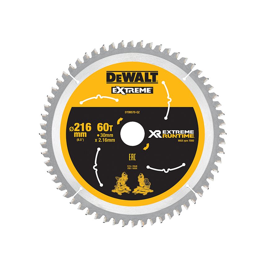 XR FlexVolt Circular Saw Blade 216 x 30mm x 60T DEWDT99570QZ