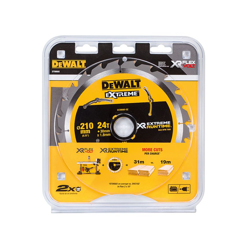 XR FlexVolt Table Saw Blade 210 x 30mm x 24T DEWDT99565QZ