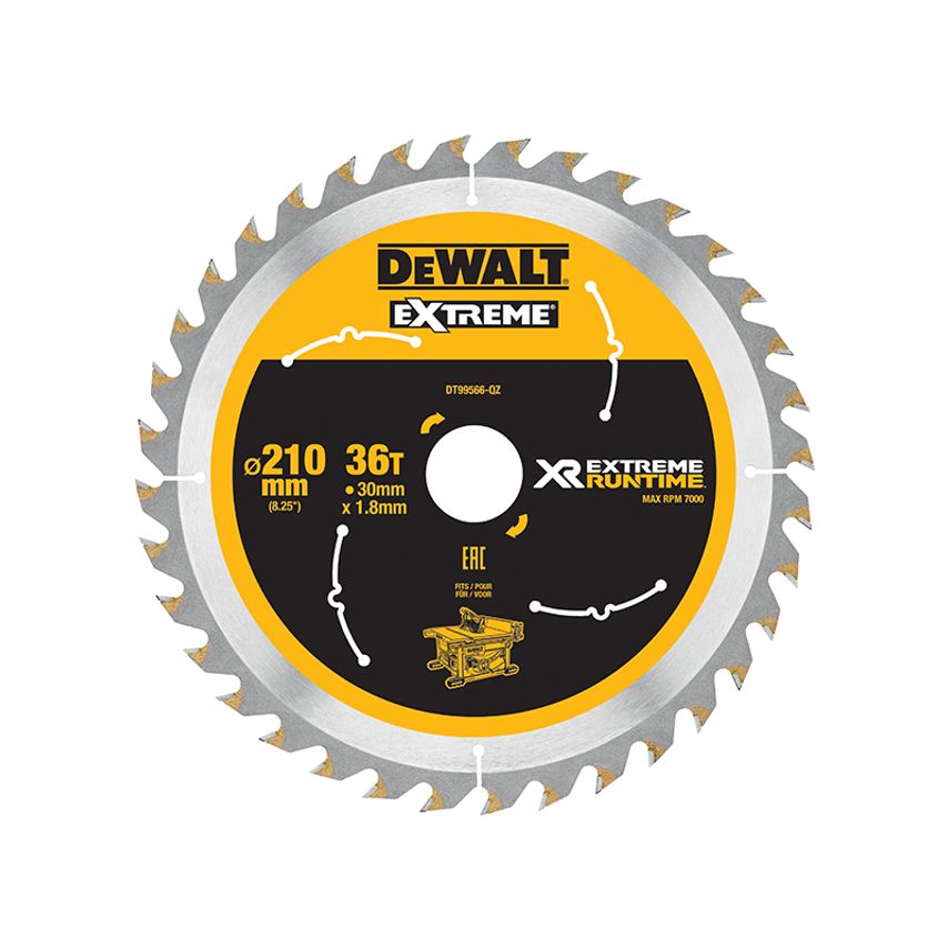 XR FlexVolt Table Saw Blade 210 x 30mm x 36T DEWDT99566QZ