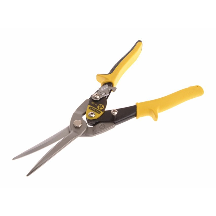 Yellow Long Aviation Snips Straight Cut 300mm (12in) STA214566