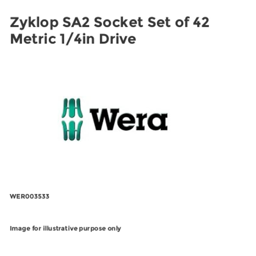 Zyklop SA2 Socket Set of 42 Metric 1/4in Drive WER003533