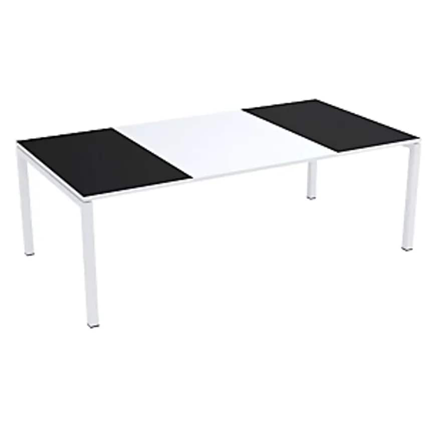 easyDesk Conference Table, HxWxD 750 X 2200 X 1140mm, White/Black
