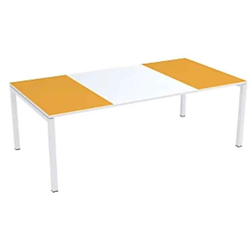 easyDesk Conference Table, HxWxD 750 X 2200 X 1140mm, White/Orange