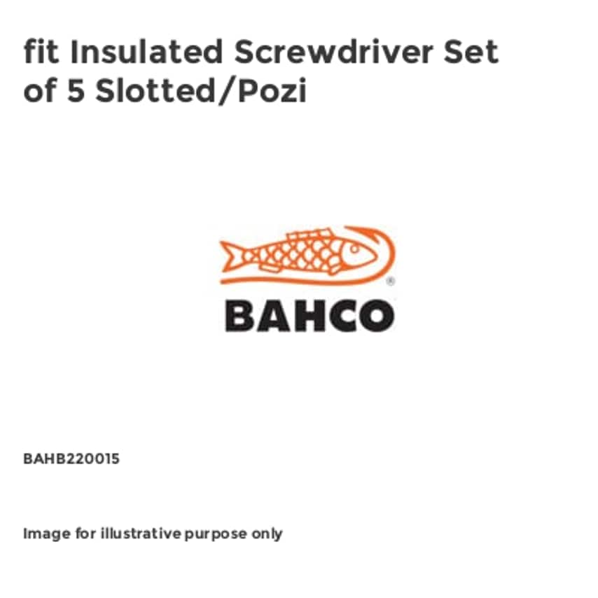 fit Insulated Screwdriver Set of 5 Slotted/Pozi BAHB220015