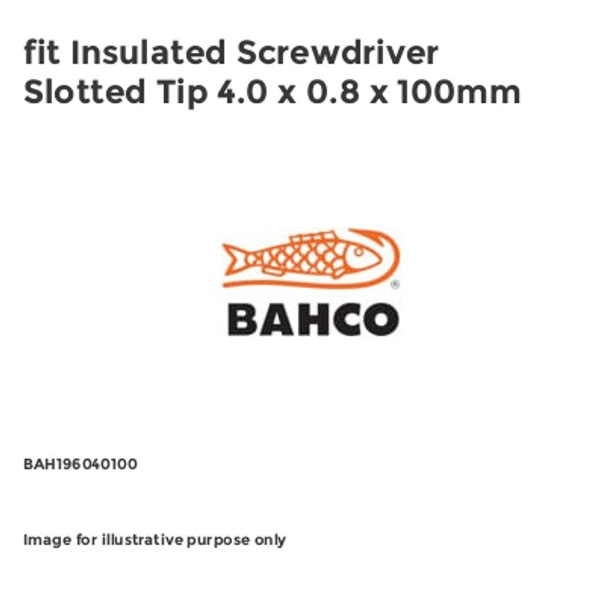 fit Insulated Screwdriver Slotted Tip 4.0 x 0.8 x 100mm