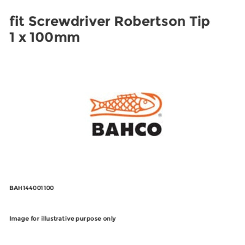 fit Screwdriver Robertson Tip 1 x 100mm