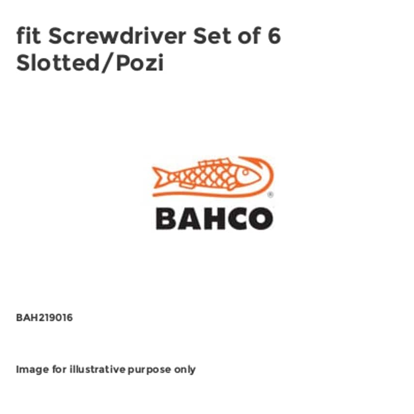 fit Screwdriver Set of 6 Slotted/Pozi BAH219016