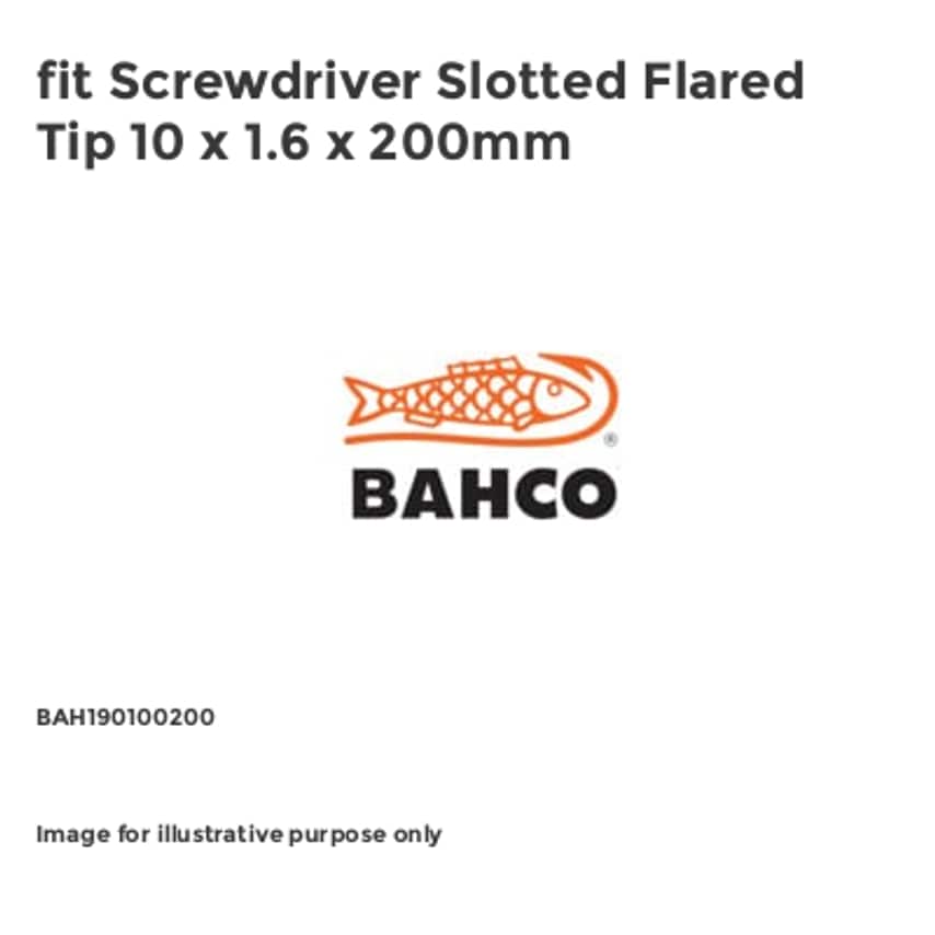 fit Screwdriver Slotted Flared Tip 10 x 1.6 x 200mm