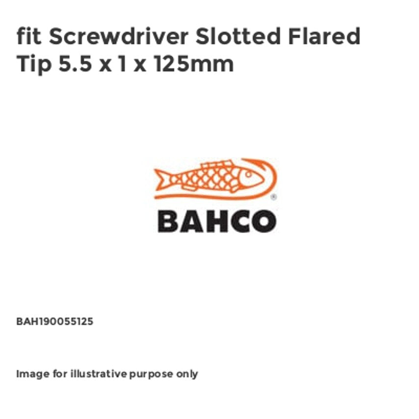 fit Screwdriver Slotted Flared Tip 5.5 x 1 x 125mm BAH190055125