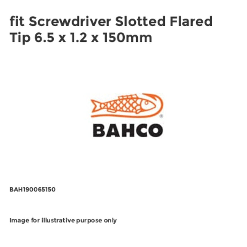 fit Screwdriver Slotted Flared Tip 6.5 x 1.2 x 150mm