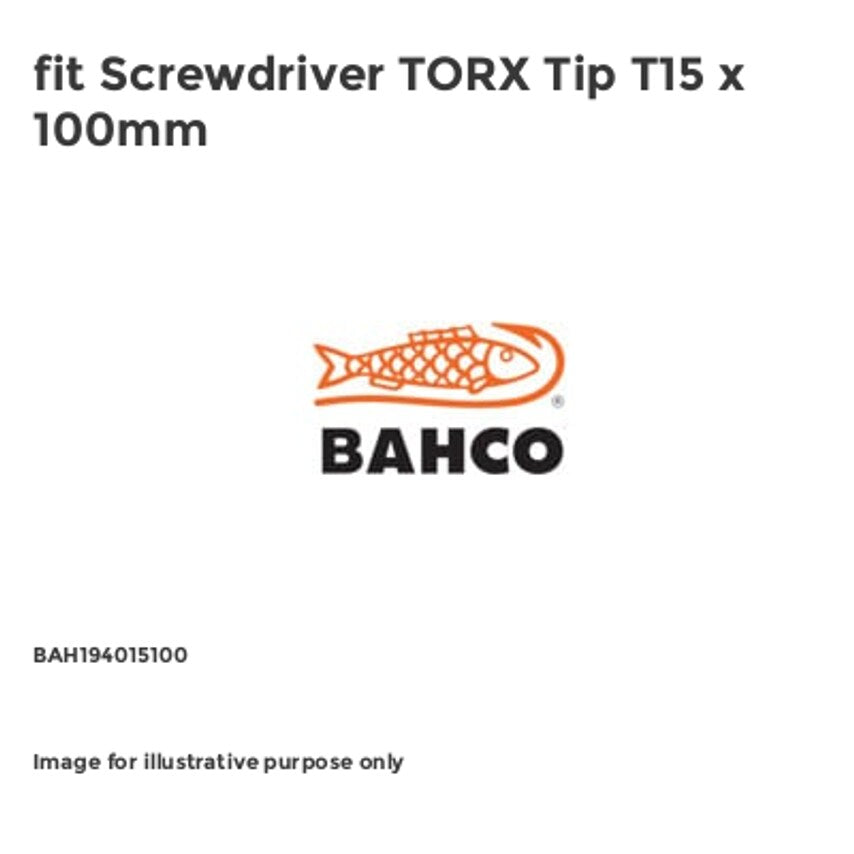 fit Screwdriver TORX Tip T15 x 100mm