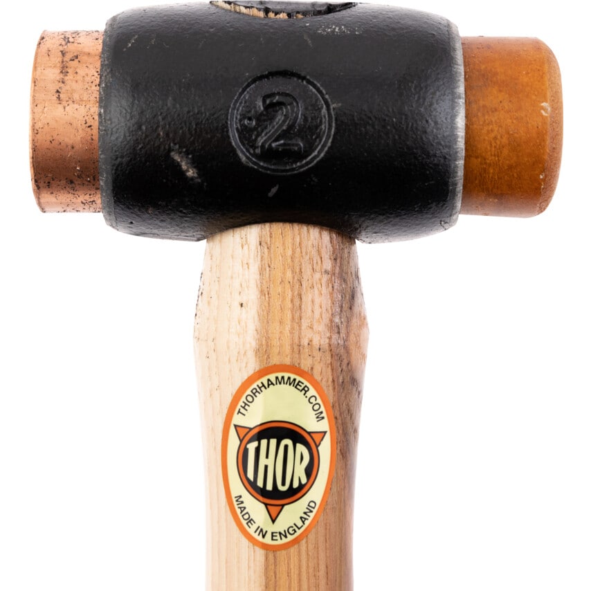 03-212 38mm Copper Hide Hammer with Wood Handle