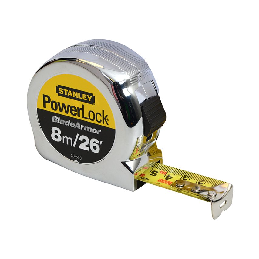 0-33-526 PowerLock Metric/Imperial Tape Measure with Blade Armor 8m