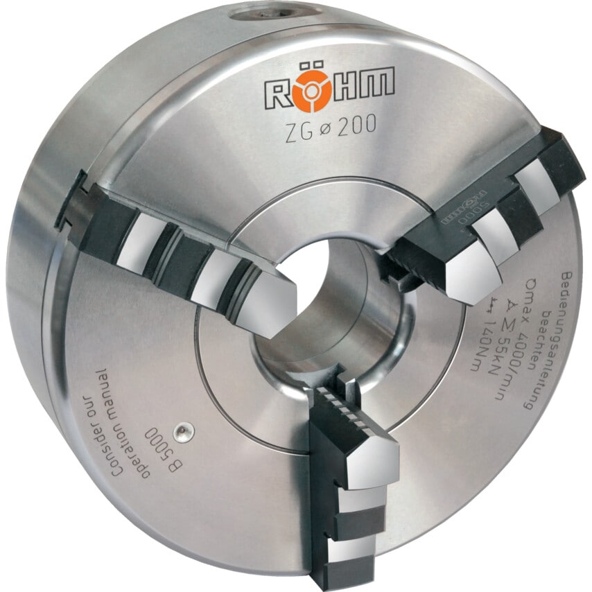 100000 200mm 3-Jaw Cast Iron ZG Chuck Rear Mount