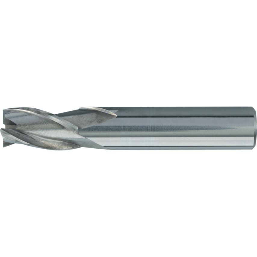 1.00MM Carbide 3 Flute Plain Shank Short Series Slot Drill - Uncoated