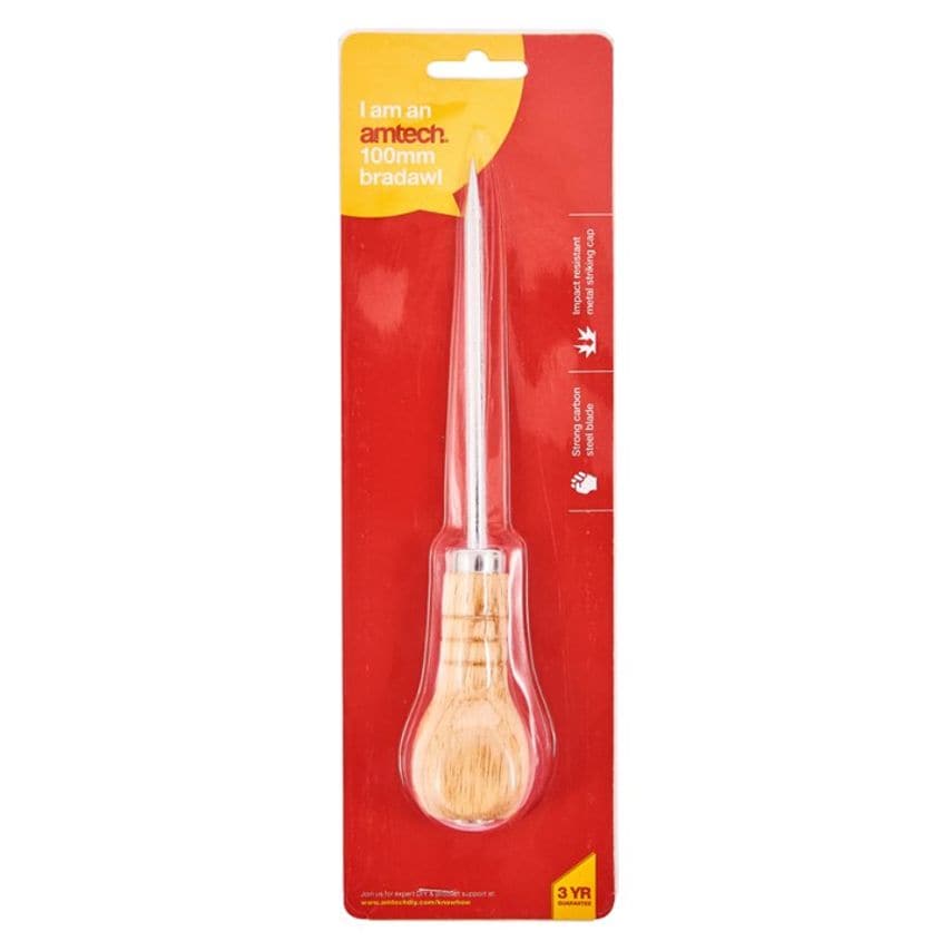 100mm (4") Bradawl with Wooden Handle