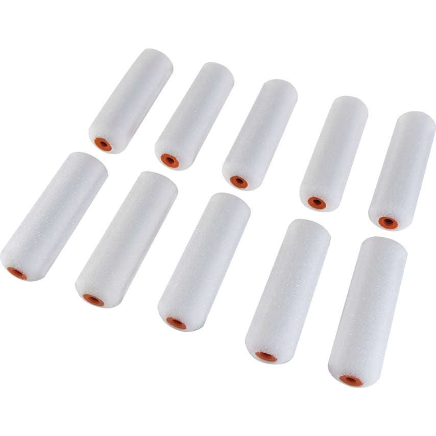 100mm Mini Roller Sleeve Foam Pile for Gloss Paint, Pack of 10