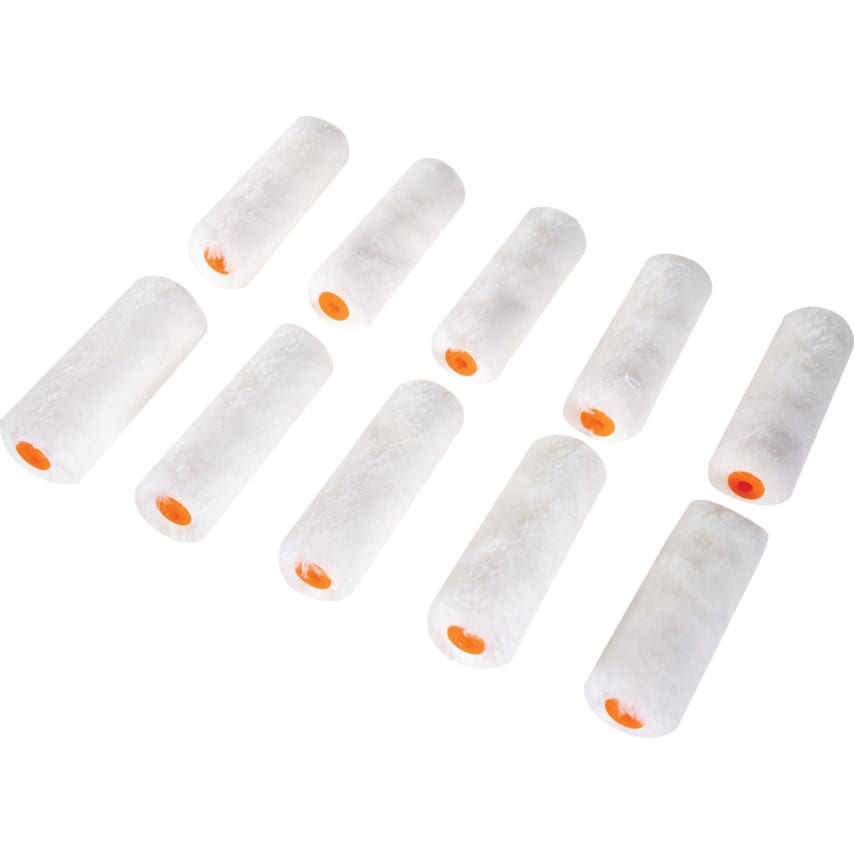 100mm Mini Roller Sleeve Medium Pile for Emulsion Paint, Pack of 10