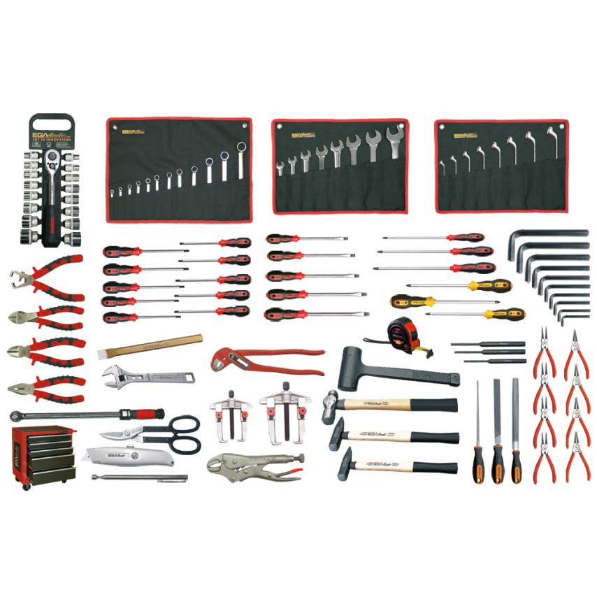 109 Piece Mechanics Set with Roller Cabinet and EVA Trays