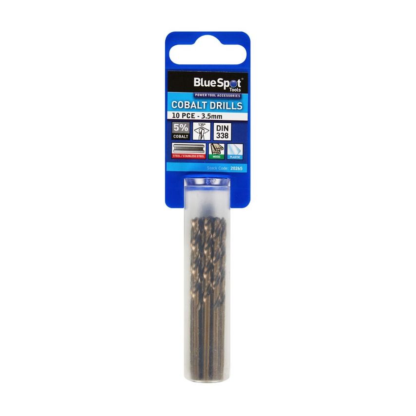 10 Pce Cobalt Fully Ground 3.5mm Drills