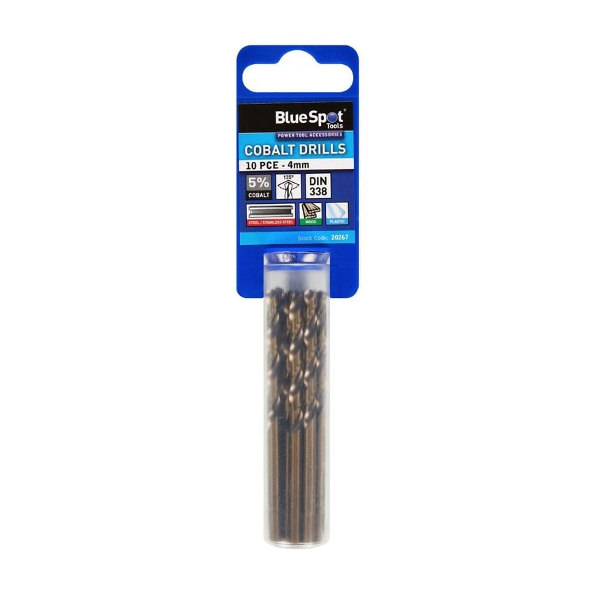 10 Pce Cobalt Fully Ground 4mm Drills
