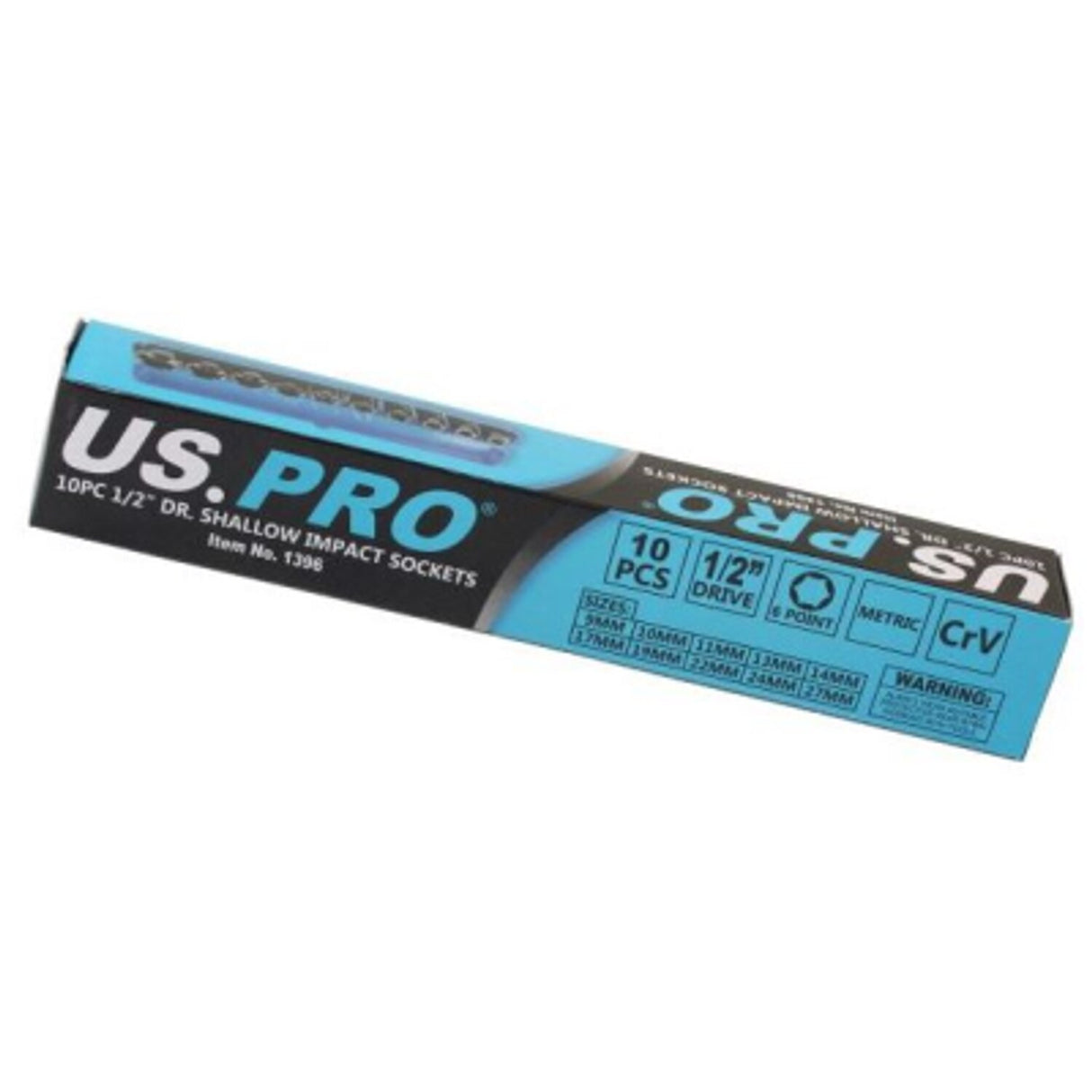 10 Piece 1/2in Drive Shallow Impact Metric Socket Set