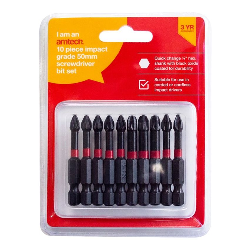 10 Piece Impact Screwdriver Bit Set