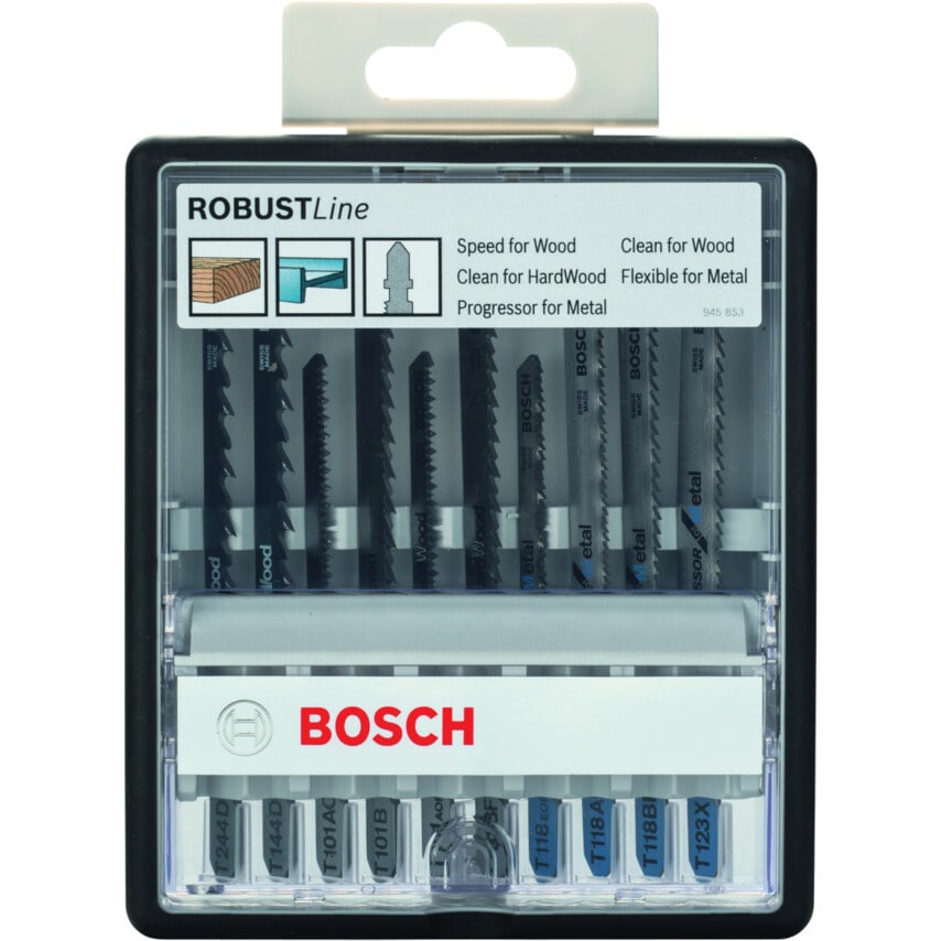 10 Piece Robust Line Jigsaw Blade Set for Wood & Metal - 2 607 010 542