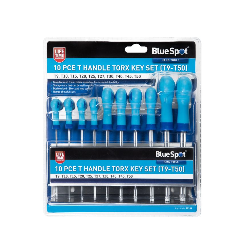 10 Piece T Handle TORX Key Set (T9-T50)