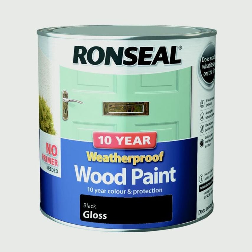 10 Year Weatherproof Gloss Wood Paint 2.5L Black