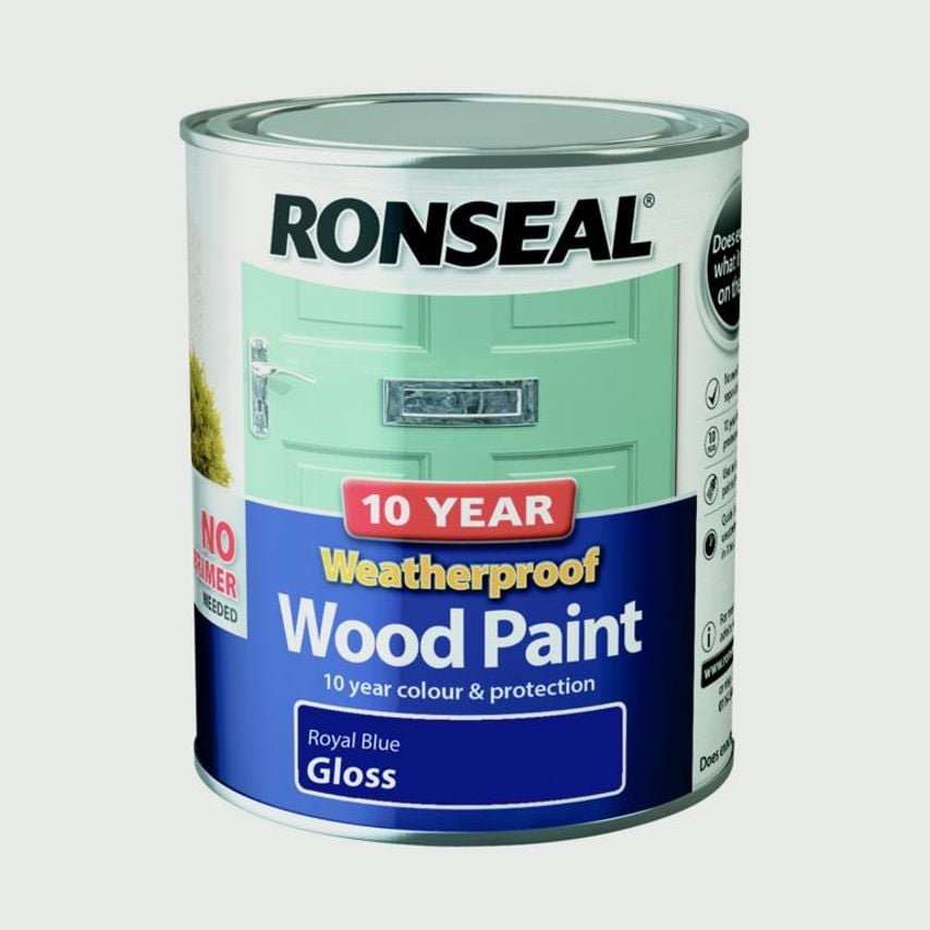 10 Year Weatherproof Gloss Wood Paint 750ml Royal Blue