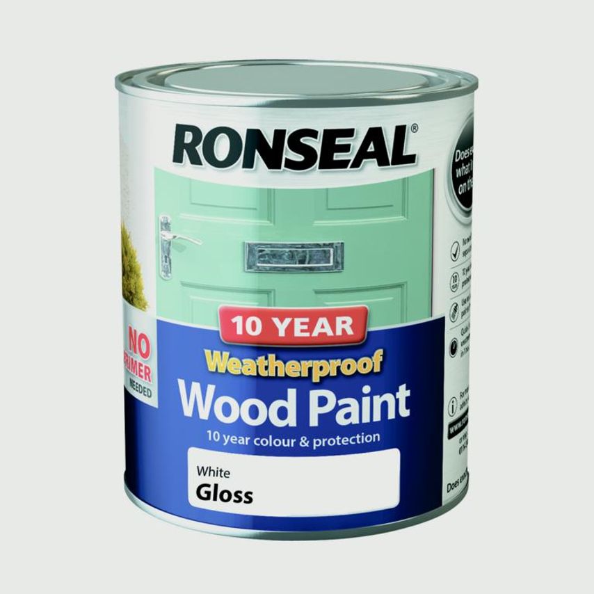 10 Year Weatherproof Gloss Wood Paint 750ml White