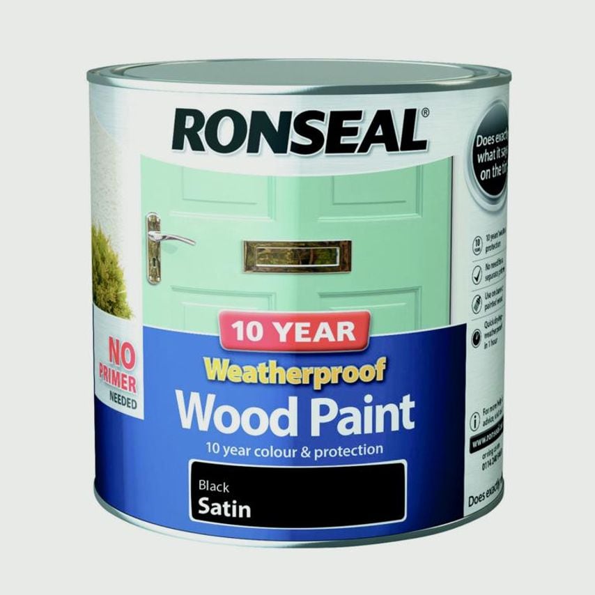 10 Year Weatherproof Satin Wood Paint 2.5L Black
