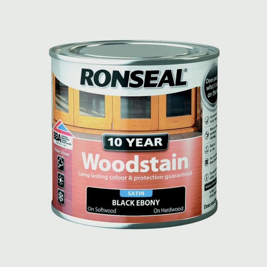 10 Year Wood Stain Satin 250ml Ebony