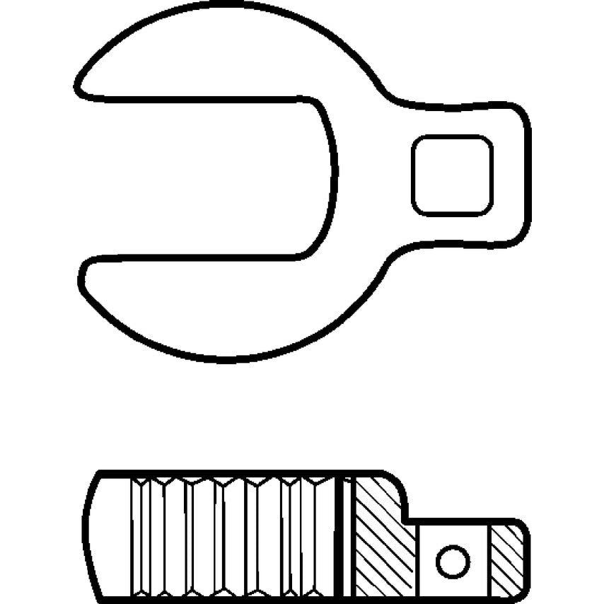 10mm Open Ended Crowfoot Wrench 3/8" Square Drive