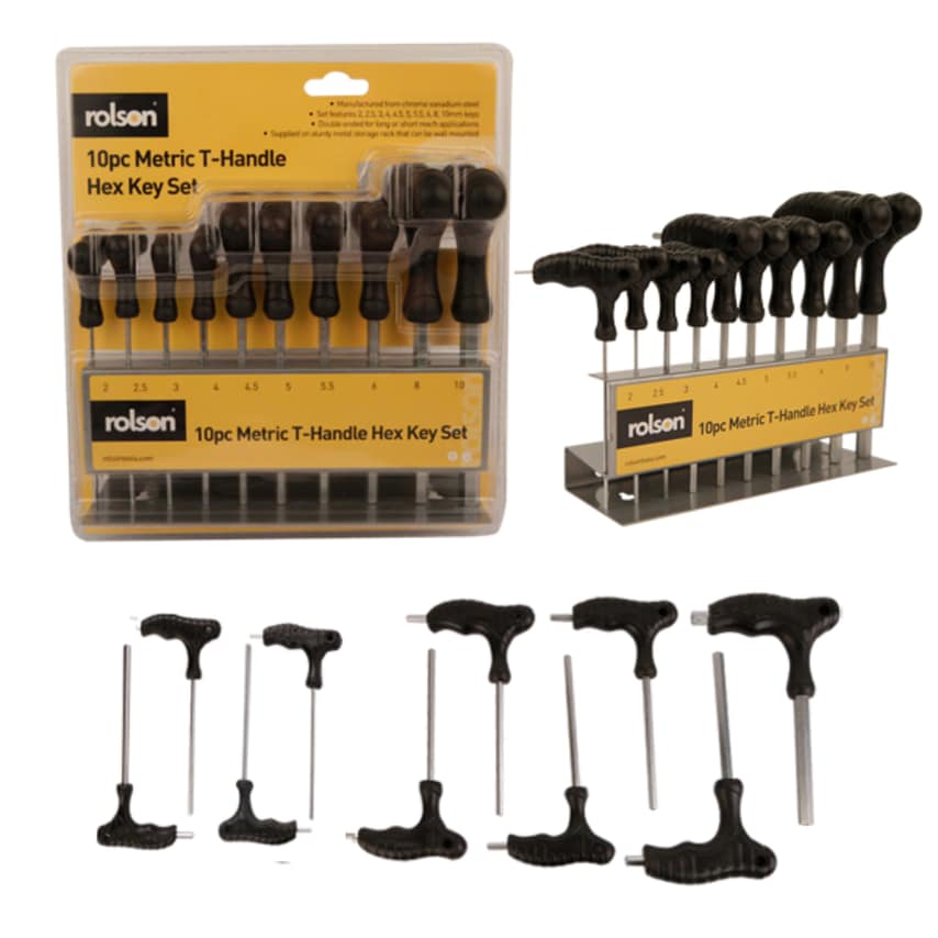 10pc T-Handle Hex Key Set