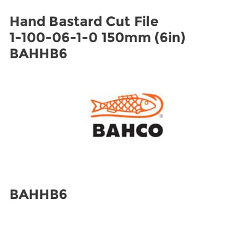 1-100-06-1-0 Hand Bastard Cut File 150mm (6in) BAHHB6