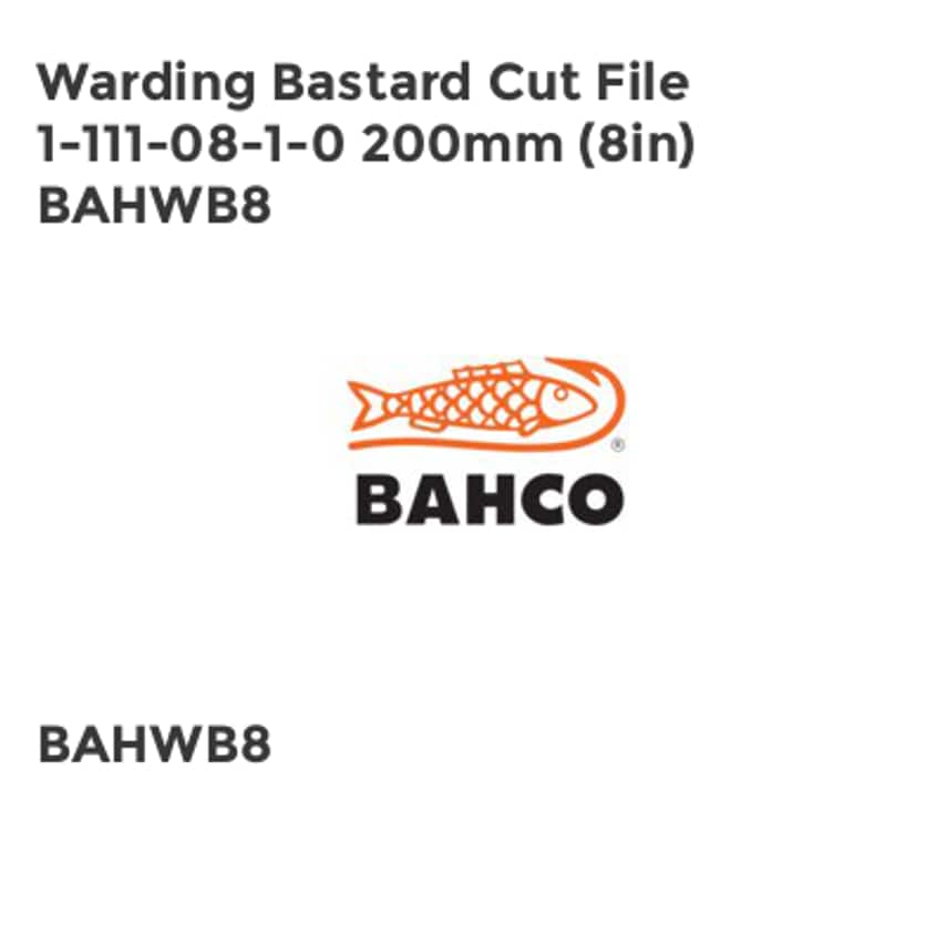 1-111-08-1-0 Warding Bastard Cut File 200mm (8in) BAHWB8
