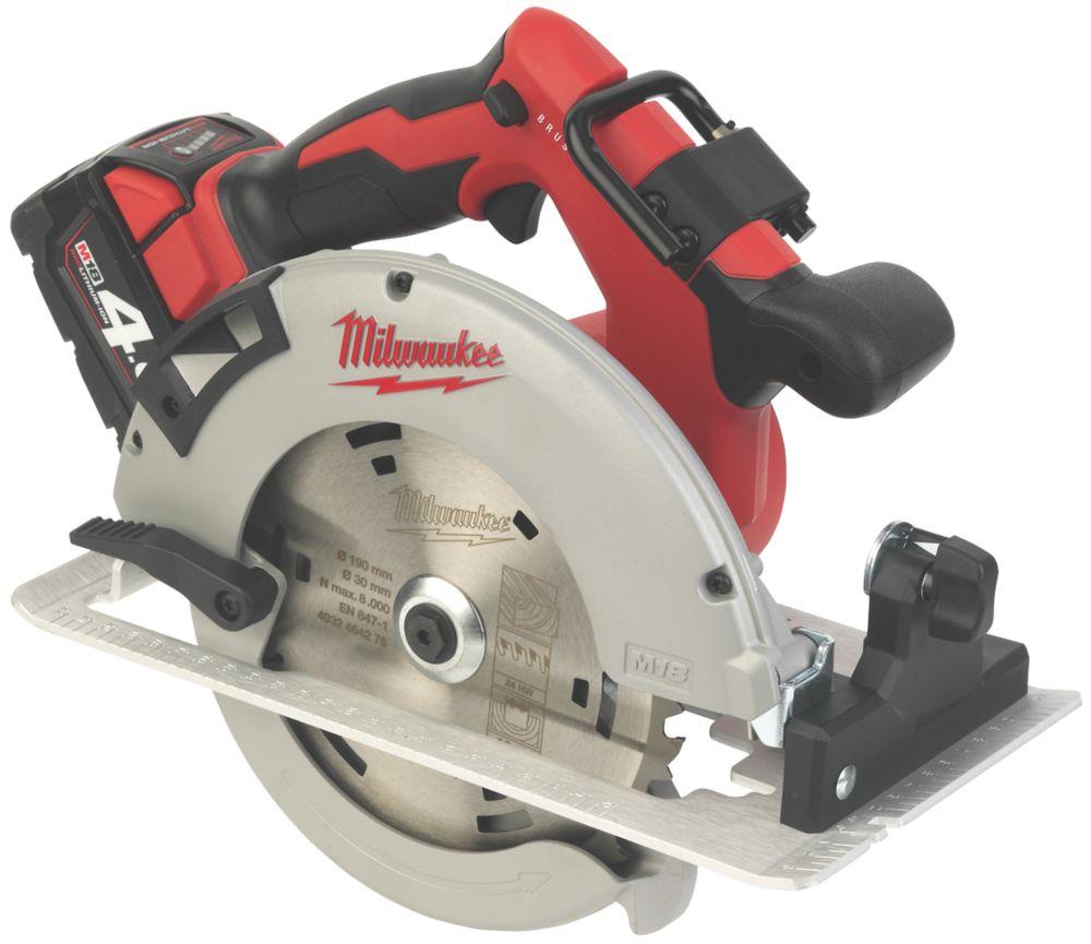 Milwaukee M18 BLCS66-401B 190mm 18V 1 x 4.0Ah Li-Ion RedLithium Brushless Cordless Circular Saw
