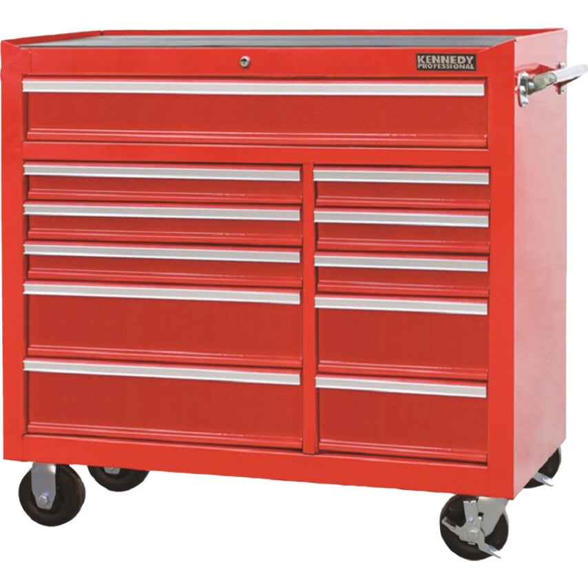 11-Drawer Extra Large Tool Roller Cabinet with Four Castor Wheels and Side Handle