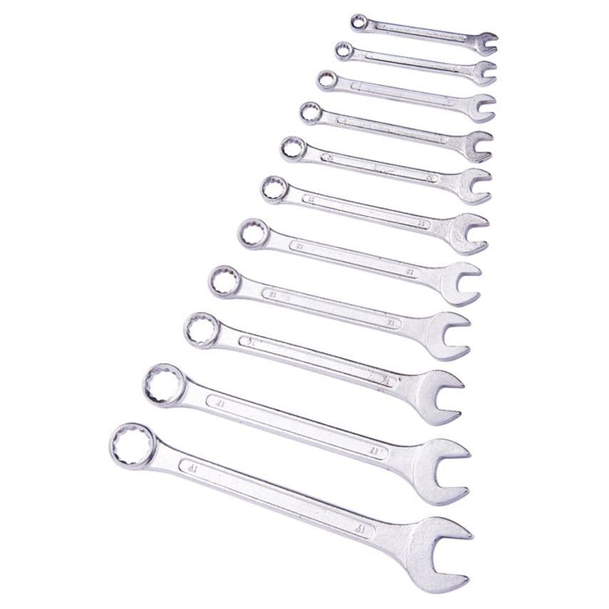 11 Piece Combination Spanner Set with Storage Rack
