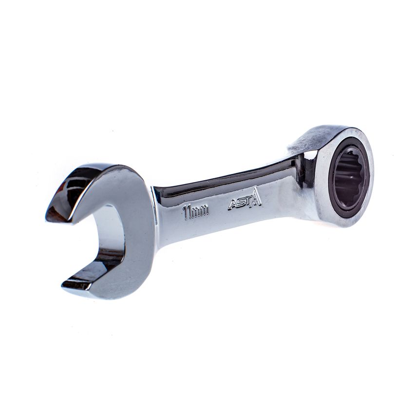11mm Short (Stubby) Ratcheting Combination Spanner 72T Ratchet 105mm Long