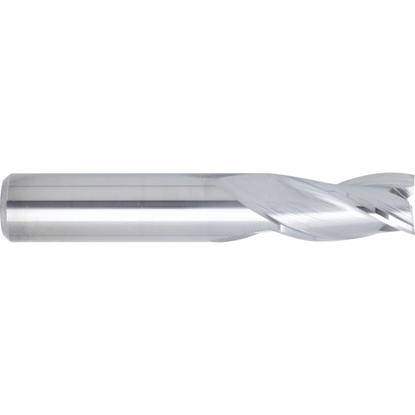 12.00MM Carbide 3 Flute Plain Shank Short Series Slot Drill - Uncoated