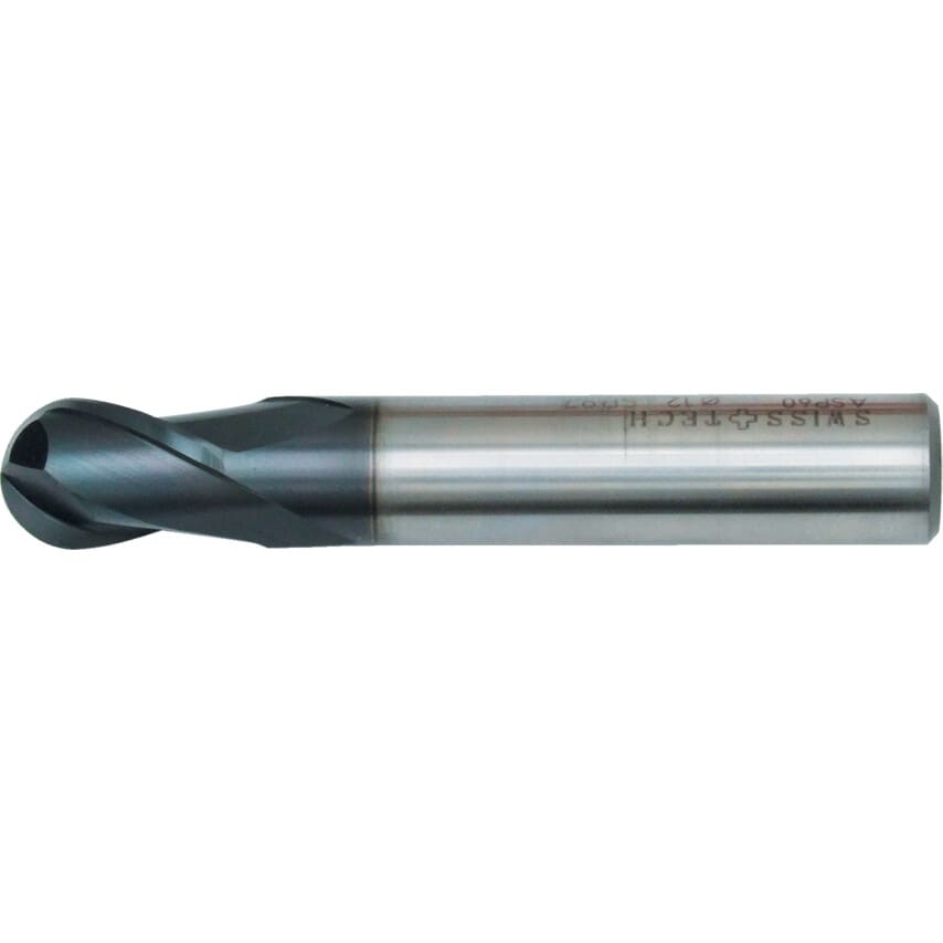 12.00MM Series 97 HSS-E PM 2 Flute Weldon Shank Standard Length Ball Nosed Slot Drills - Peak Power Coated